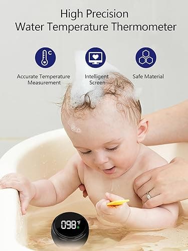 2 Pack Bath Thermometer for Bathtub, Rechargeable Waterproof Floating Water Thermometer for Ice Bath, Pool thumbnail 3