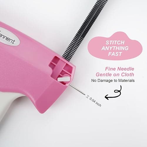 Stitch Gun for Clothes Stitchy Tagging Gun for Clothing Stitchy Quick Clothing Fixer -Includes 1,000 Black Fasteners & 1,000 White Fasteners & 6 Needles(hotpink+White) thumbnail 4