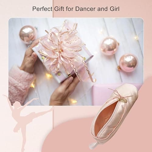 TCULIHWY Pink Ballet Shoe Makeup Bag, Dance Recital Gifts for Girls | Small Satin Cute Cosmetic Bag, Ballet Pencil Case Pouch, Bow Mini Dance Bag for Girls, Dancer & Ballerina Performance gifts thumbnail 4