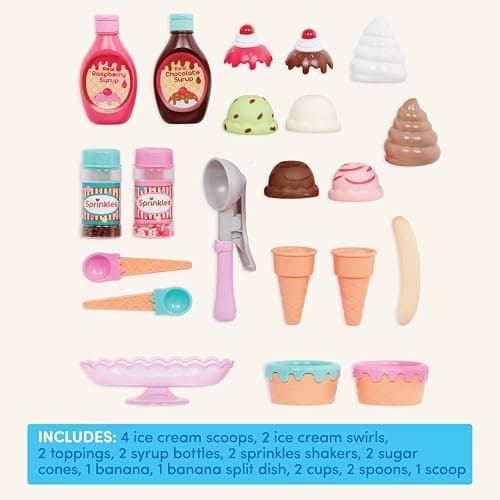 Battat – Play Circle – Toy Food – Ice Cream Set – Kitchen Accessories for Kids – Pretend Play – Sweet Treats Ice Cream Parlour – 3+ Years(21 Pieces) thumbnail 5
