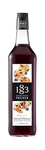 1883 Maison Routin Blueberry-Muffin Syrup Perfect for Coffees, Cocktails, Mocktails & Smoothies - Vegan-Friendly, Allergen-Free, No Preservatives - 1L Glass Bottle - Image 1