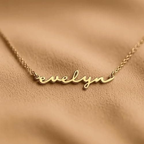 DayOfShe Custom Tiny Name Necklaces for Wedding Bridesmaid Gifts Best Friend Birthday Gifts, 18K Gold Plated Dainty Name Necklace Personalized Christmas Jewelry Gifts thumbnail 2