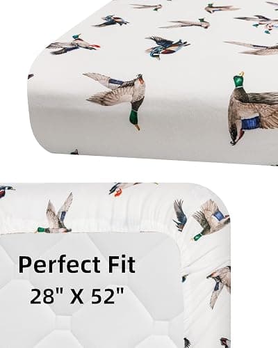 4 Pack Mallard Duck Baby Crib Sheets Neutral Unisex Breathable Fitted Nursery Sheets for Baby Girl or Boys (Crib Sheet) thumbnail 6