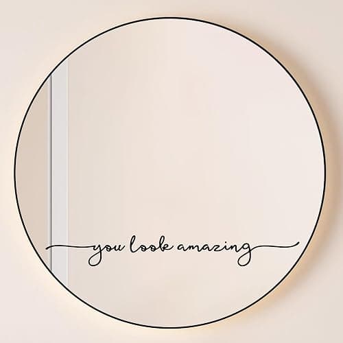 ZONICE You Look Amazing Mirror Decal - 18 x 2.5 Inch Mirror Vinyl Slogan Wall Sticker for Bedroom,Living Room,Office,Bathroom,Beauty Salon,Hair Salon.Inspirational Quotes Decal for Women,Girl,Student - Image 1