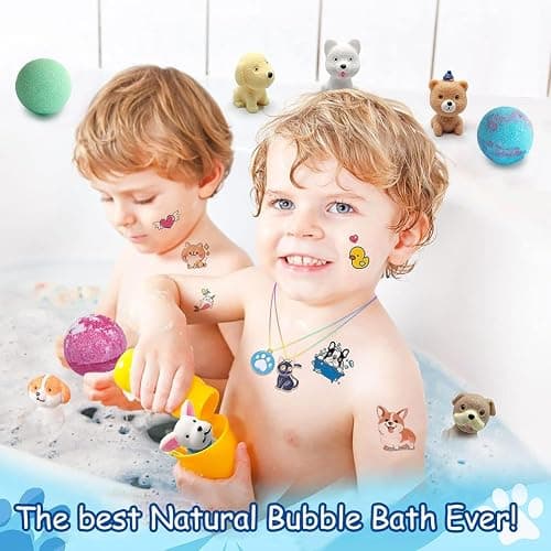 Bath Bombs for Kids with Surprise Inside for Girls Boys Toddlers, 20 Pack Organic Kids Bath Bombs with Puppy Dolls Inside, Kids Safe Handmade Bubble Bath Fizzies, Ideal Birthday Christmas Gift Set thumbnail 6