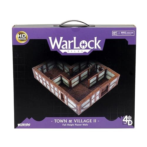 WizKids Warlock Tiles: Base Set – Town & Village II Full Height Plaster Walls - Image 1