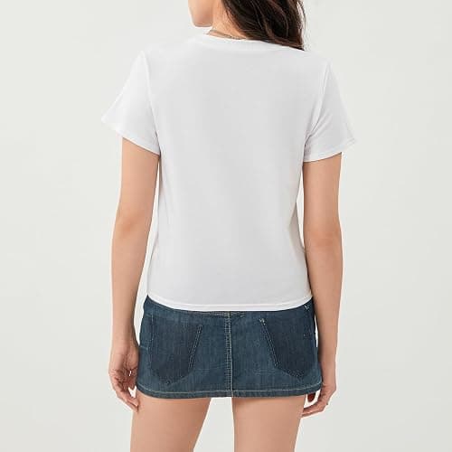 Y2k Cute Star Bow Graphic Print Baby Tees Shirt Women Short Sleeve Fruit Cherry Aesthetic Teens Girl Crop Tops thumbnail 7