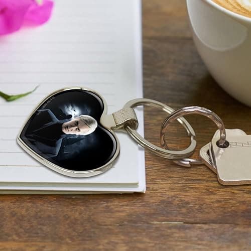 Harry Potter Draco Keychain Heart Love Metal Key Chain Ring thumbnail 3