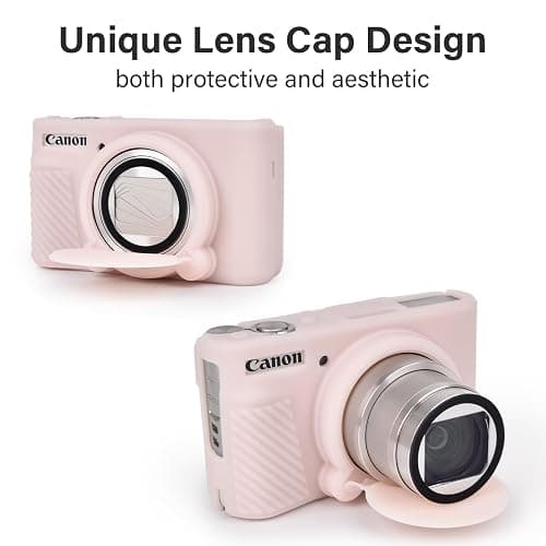 VOVMOEYA SX740 Camera Case Accessories Set[with 2 LCD Tempered Films],Silicone Protective Case Compatible with Canon PowerShot SX730 SX740 HS Digital Camera - Jelly Pink thumbnail 3