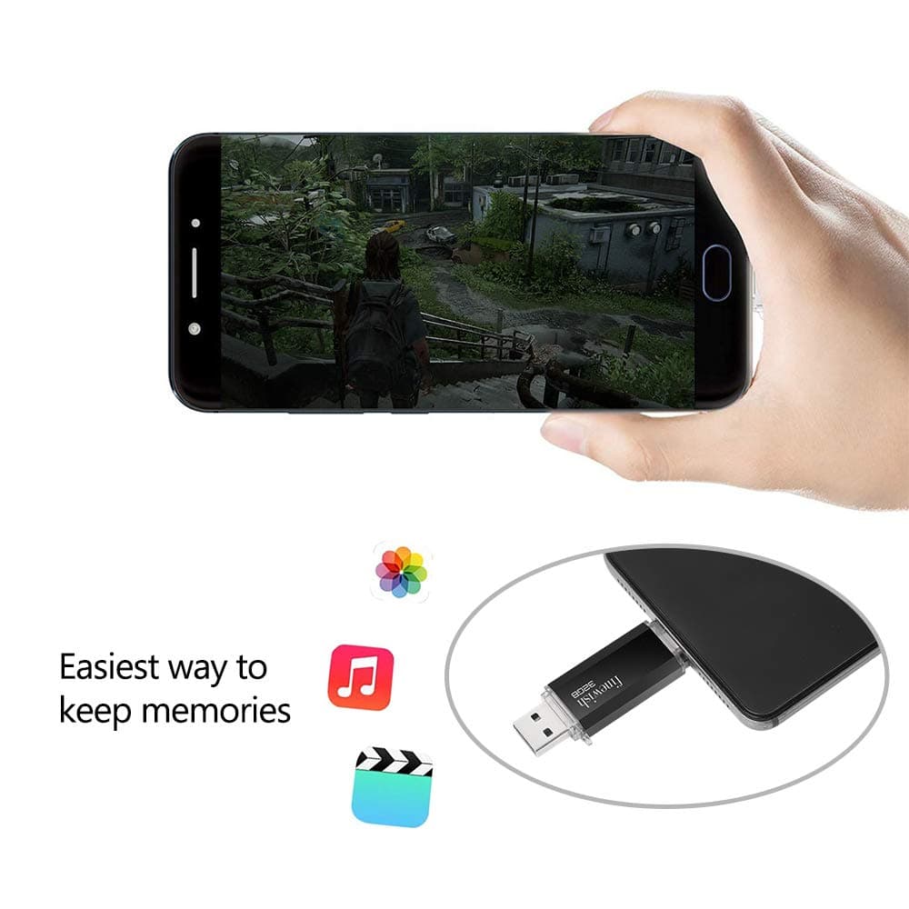 Geweo 32GB 2-in-1 USB-C USB 2.0 Pen Drive for MacBook Pro, Android, Tablet, Laptop and Computer (Black) thumbnail 4