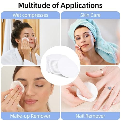 LOPHE Cotton Wool Round Pads, 100 Count Soft & Gentle Cotton Pads Absorbent Cosmetic Pads for Face Nails Makeup Removal & Skincare Manicure thumbnail 6