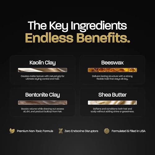 BASED Hair Clay for Men, Premium Hair Clay with Strong Hold, Texturizing Finish, & Low Shine, Hair Styling for Medium, Thick, Straight, or Wavy Hair, Santal Sandalwood Fragrance (3oz Pack of 1) thumbnail 5