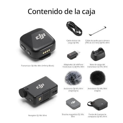 DJI Mic Mini Micrófono Inalámbrico (1 TX + 1 RX), cancelación de Ruido, límite automático, micrófono inalámbrico Profesional para cámaras/iPhone/Android, Vlogs, Streaming, transmisión a 400 m thumbnail 6