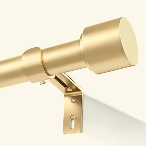 GEEBOBO Gold Curtain Rods for Windows 66 to 120 Inch | 1 Inch Adjustable Heavy Duty Easy Install Curtain Rods Set for Patio, Farmhouse, Bedroom, Living Room (Gold, 30"-120") - Image 1