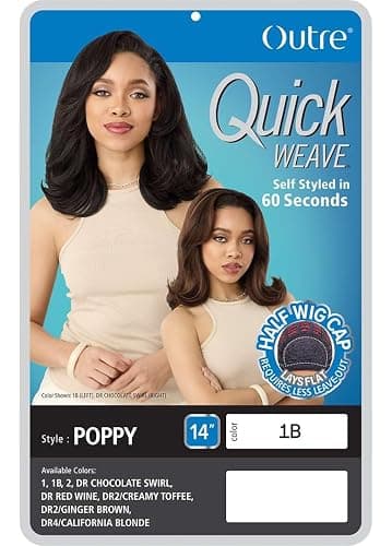 Outre Quick Weave Synthetic Half Wig - Poppy (DR CHOCOLATE SWIRL) thumbnail 3
