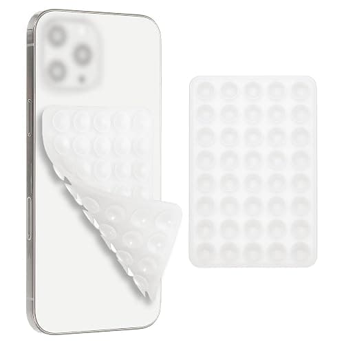 PATIKIL 2 Pack Suction Phone Case, Back of Phone Suction Grip Suction Cup Phone Case Silicone Double Sided Mount Strong Grip Holder for Phone Case Videos, White - Image 1