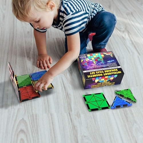 Desire Deluxe Magnetic Tiles Building Blocks Construction Toys for Boys & Girls 47pc – STEM Learning Educational, Kids Age 3 4 5 6 7 8 Year Old Gift thumbnail 2
