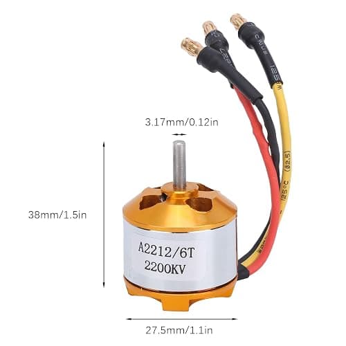 RC Airplane Motor, 2212 KV2200 Brushless Motor 40A XT60T SG90 Servo 6035 Propeller Accessory Kit for RC Aircraft RC Plane Quadcopter Fixed Wing Plane Helicopter Aircraft (Black) thumbnail 4