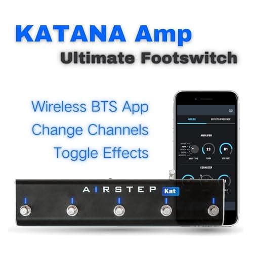 XSONIC Airstep Kat Edition KATANA MkII & I Footswitch with 5 Footswitches, 2 Control Modes(Change Presets, Toggle Effects), 300H Playtime, Modify Amp sound with BTS App for iOS and Android, Wirelessly thumbnail 2