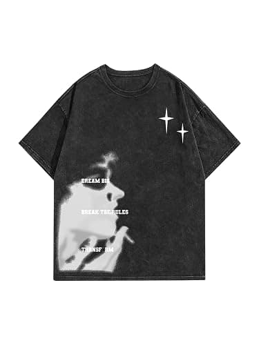 Verdusa Men's Letter Graphic Drop Shoulder T Shirts Casual Round Neck Tee Top - Image 1