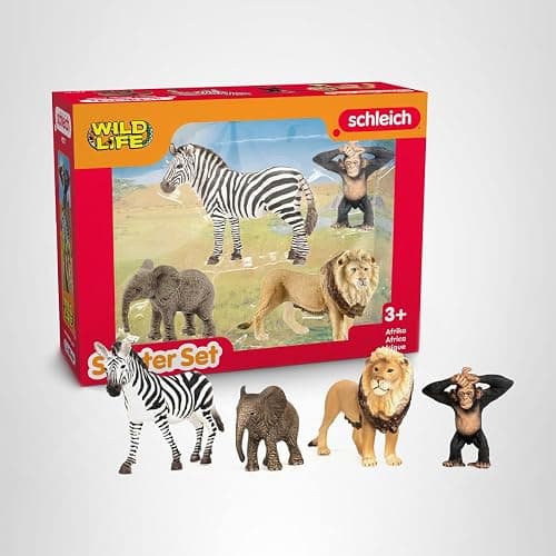 Schleich Wild Life - 4 PC Safari Animals Figurines Set with Zebra, Monkey, Elephant and Lion Toys - Realistic African Animal Figures Playset for Boys and Girls - Educational Toys for Kids Ages 3+ thumbnail 8