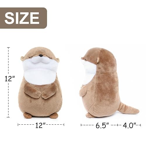 WEIGEDU Otter Stuffed Animals Sleeping Plush Toys with Embroidered Eyes for Boy Girl Kids Birthday Christmas Bedtime Gifts, 12 inches thumbnail 3