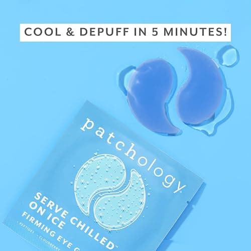 Patchology Iced Cooling Under Eye Mask Patches with Peptides, Cloudberry Oil and Bakuchiol. Cool eye gels to firm skin and soothe, reduce fine lines and under eye bags 5 Pair thumbnail 2