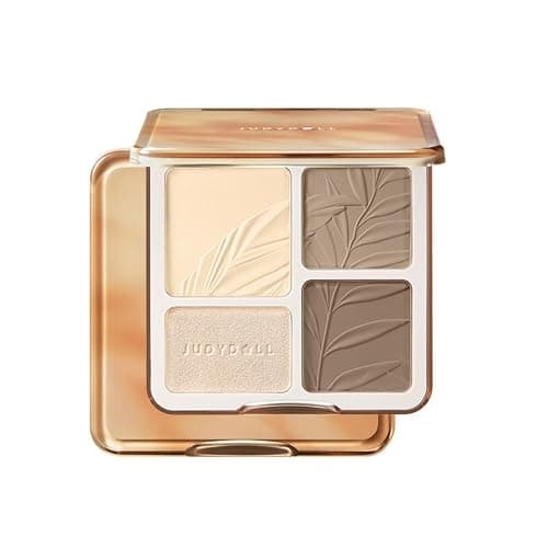 JUDYDOLL Contour Palette Highlighter Makeup Korean Makeup (02 Tree) | Multi-Use Makeup Palette, Travel Size Bronzer Powder, Cool Toned Contour, Long Lasting Contour Powder, Matte Highlighter - Image 1