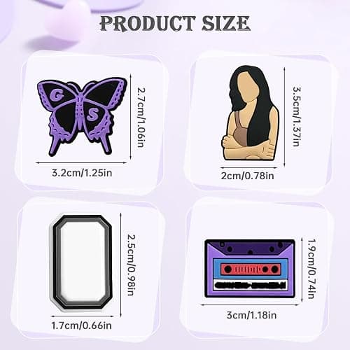 pupvus 20Pcs for Singer merch, Music-Themed Shoe Charms for Clogs & Shoes with Holes - Decorative Accessories for Beach Parties, Cute Gifts for Girls, Boys, Women (20 Charms Set) thumbnail 2