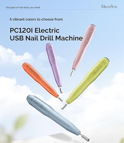 MelodySusie Pen-Shaped Portable USB Nail Drill, PC120I 20000RPM Electric Nail File with Compact Design for All Nail Care, Manicure Polishing, Shaping & Gel Removal at Home for Beginners thumbnail 2