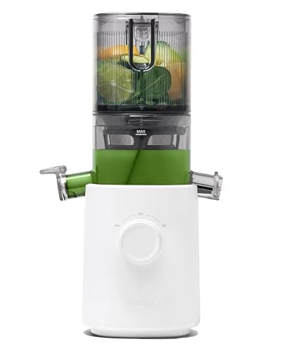 Nama J3 Compact Cold Press Juicer – Space Saving & Self Feeding for Hands-Free Operation – Lightweight, Portable Zero Waste Slow Masticating Juicer – Easy Cleanup & Assembly - White - Image 1