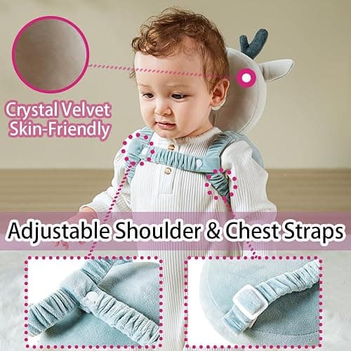 Raelitego Baby Head Protector Backpack for Falling Crawling and Walking Toddler Essentials Infant Toys Helmets Baby Lover Gifts for 0.5-3 Years 6-12 Months thumbnail 5