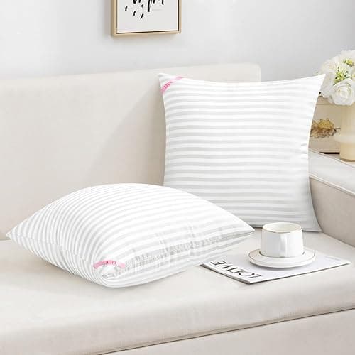 EIUE Throw Pillow Inserts, Machine Washable Pillows,Premium Polyester Fiber Fill for Sofa Bed & Decorative Cushions (White, 18x18inch) thumbnail 5