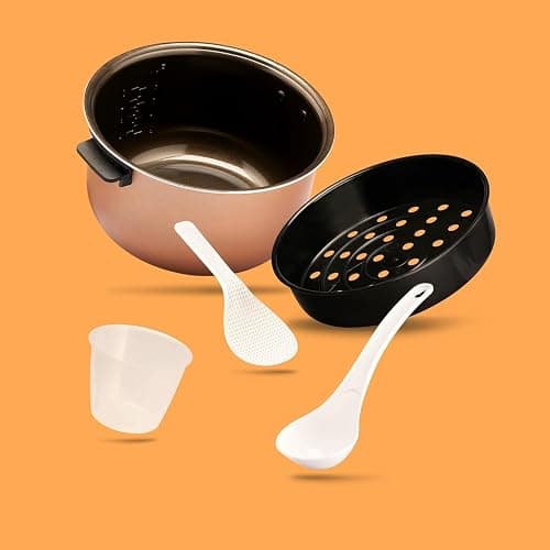 REISHUNGER Digitaler Reiskocher & Dampfgarer Schwarz | 1,5 L bis 8 Personen | Warmhaltefunktion, Timer & Premium Innentopf | Multikocher, 12 Programme, 7-Phasen-Technologie thumbnail 13