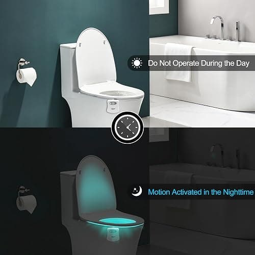 ZSZT Toilet Night Light Motion Sensor Activated, 8 Colors Changing Bowl Nightlight for Bathroom, Perfect for Using Toilet in Midnight, Funny Gift for Your Family - 8 colors thumbnail 5