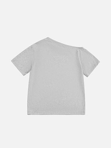 Aelfric Eden Dachshund Off The Shoulder Tshirts Women's Oversized Graphic Tees Short Sleeve Summer Cute T Shirts Y2K Tops thumbnail 5