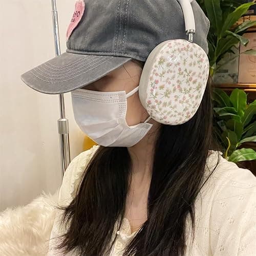 SCJLSDA for AirPods Max Case,Cute Pink Flower Design,plant Floral Shock Buffer Headphones Ear Buds Protective Cover for Girls Ladies thumbnail 8