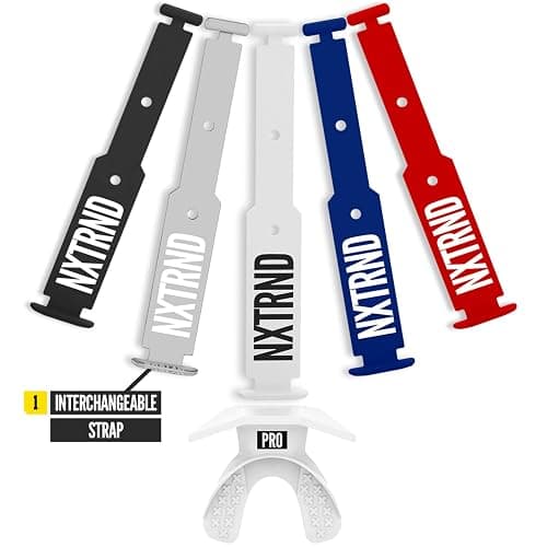 Nxtrnd One Pro Football Mouth Guard, Interchangeable Strap, Fits Adult & Youth (White) thumbnail 4