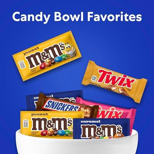 M&M'S Peanut, M&M'S Caramel, SNICKERS Original, SNICKERS Peanut Butter, TWIX Original and TWIX Salted Caramel Full Size Individually Wrapped Variety Box, 18 Ct Bulk Box thumbnail 5