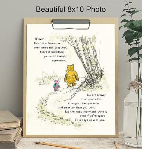 Winnie Wall Art - Pooh Kids Room Decor - Boys - Little Girls Bedroom - Baby Nursery Art - Wall Decor for Toddlers - Inspirational Positive Quotes Picture Poster print thumbnail 4