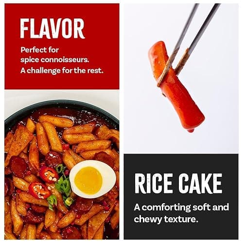 Tteokbokki Korean Rice Cakes – [Original Gochujang | Pack of 1] – Gluten Free | Ready in 3 Minutes | 0 Cholesterol/ 0 Trans Fat | 2 Servings Spicy Street Snack | Healthy/Savory/Spicy - O’food thumbnail 6