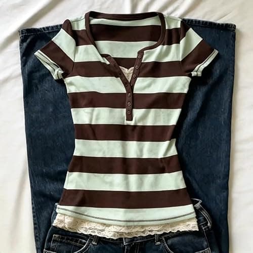 Vintage Graphic Tees 2000s Tops Teen Girls Y2k Grunge Shirts Alt Emo Clothes Women Whimsy Twee Short Sleeve Top thumbnail 2