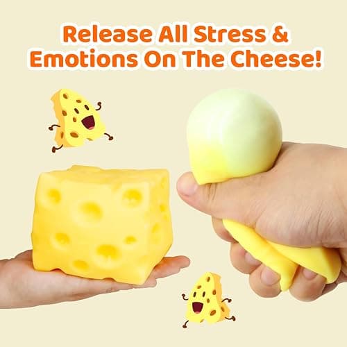Big Cheese Squishy , Jumbo Squishy Cheese Block Stress Relief Fidget Toy,Large Size Viral Squeeze Toys for Holiday & Birthday Gifts (Large) thumbnail 6