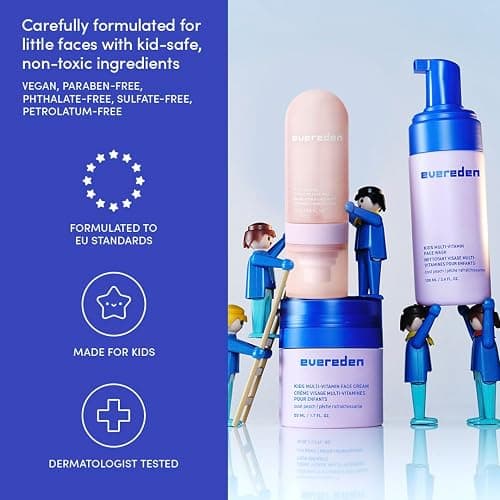 Evereden Kids Multi-Vitamin Hydrating Face Mist, Face Wash, & Kids Face Cream Set: Clean, Vegan, and Multivitamin-Rich Kids Skin Care Set for 6 & up - Moisturize, Nourish, Protect, & Refresh thumbnail 5