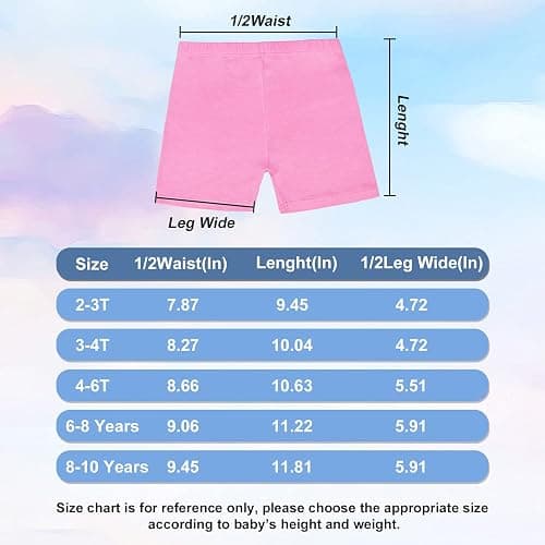 Girls Safety Shorts Under Dress Dance Tights Biker Soft Cotton Thin Pants for Toddler Girls Aged 2-10 thumbnail 3