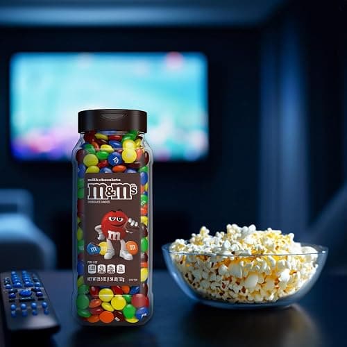 M&M'S Milk Chocolate Candy, Resealable Jars, Party Size, 25.5 oz, 2 Pack | Colorful milk chocolate candies in resealable jars for easy pour for sharing, movie night snacks, candy buffets, party, gifts thumbnail 6