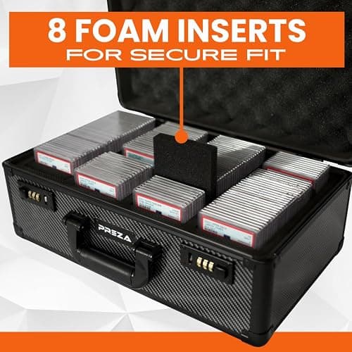 PREZA Graded Card Storage Box - Premium Trading Card Case for Graded Sports and TGC Collectibles - Carbon Fiber Slab Case Storage (X-Large) thumbnail 5