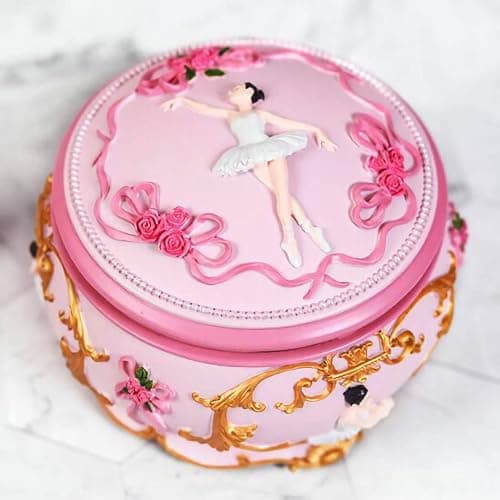 Singeek Classical Ballerina Music Box Collectible Mechanical Musical Box with Colorful Lights and Sankyo 18-Note Wind Up Signs of The Girl Heart Gift for Birthday Christmas(Swan Lake) thumbnail 4