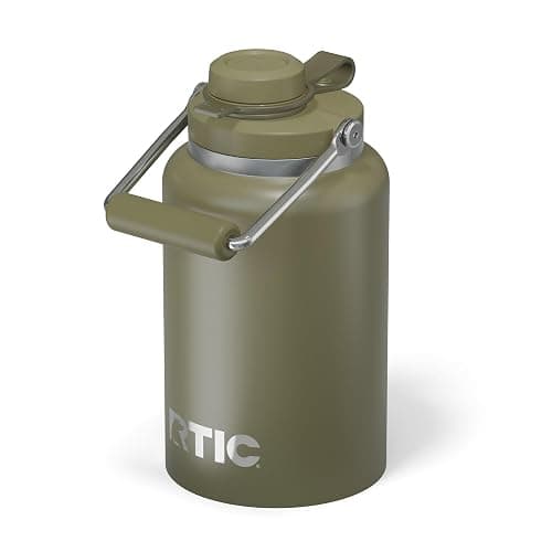 RTIC Half Gallon Outback Jug, Stainless Steel, Ceramic Lined Insulated Water Bottle with Lid and Handle, BPA-Free, Double Wall Vacuum Insulation, Olive - Image 1