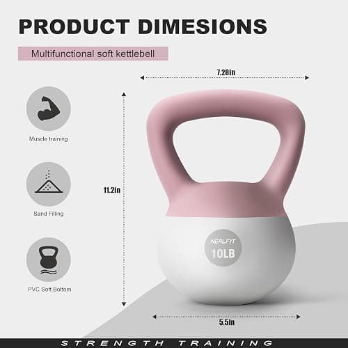 NEALFIT Soft Kettlebell 5LB/10LB/15LB/20LB/25LB, Kettlebells Set Soft Kettle Bell Anti-Slip Grip Weight for Home Gym Strength Training thumbnail 2
